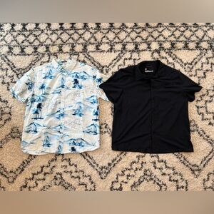 Men’s Button Up Shirt Lot Casual All In Motion & St John’s Bay Nautical XXL